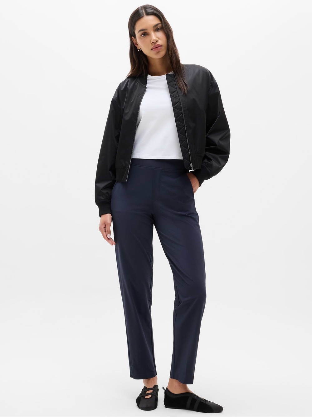 Athleta Brooklyn Mid-Rise Ankle Pants in Navy - Size 2